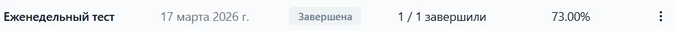 Строка аттестации со статусом Завершена